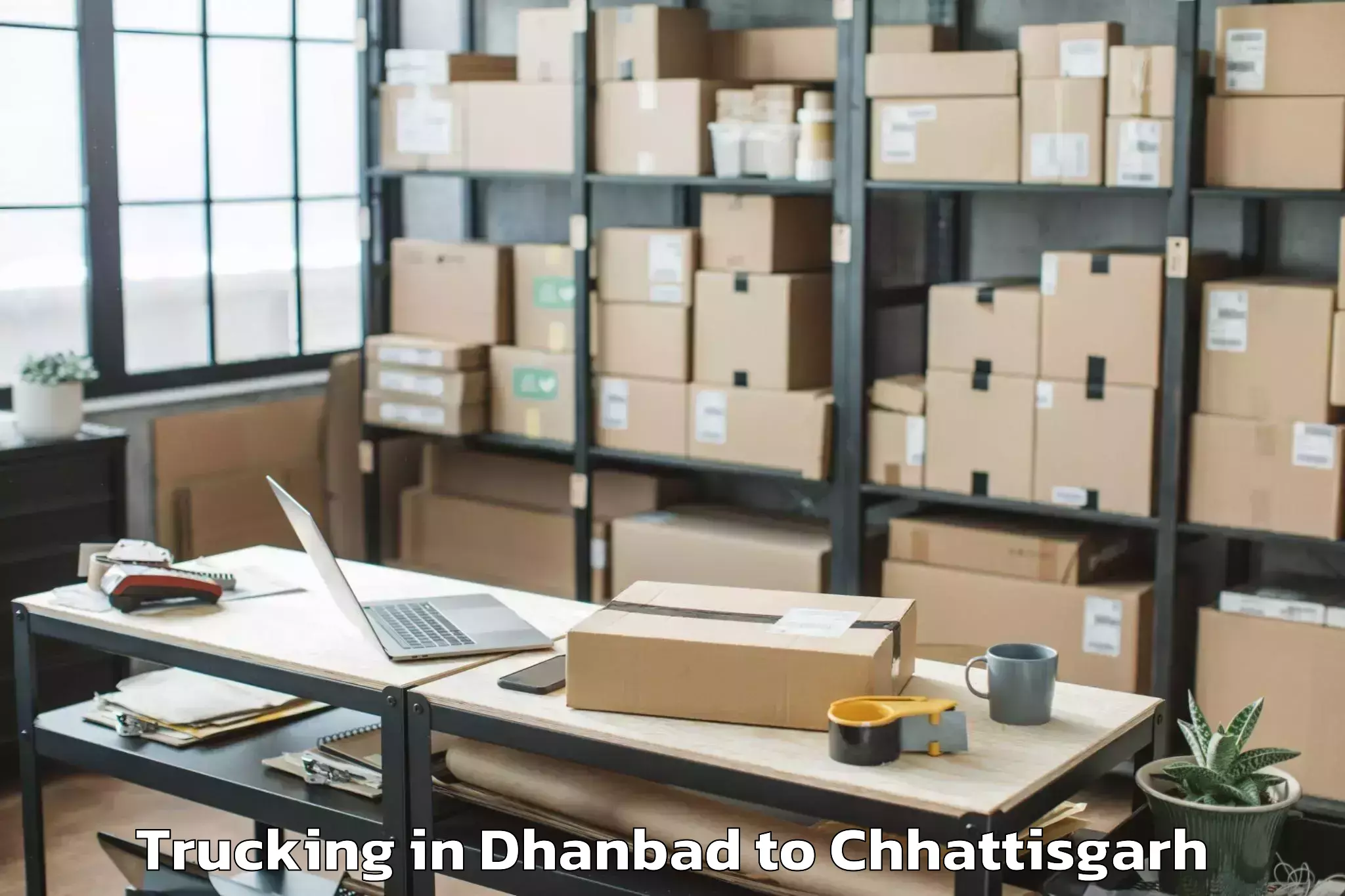 Book Dhanbad to Bastanar Trucking